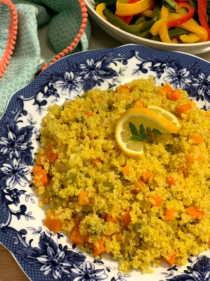 Quinoa con azafrán y verduritas